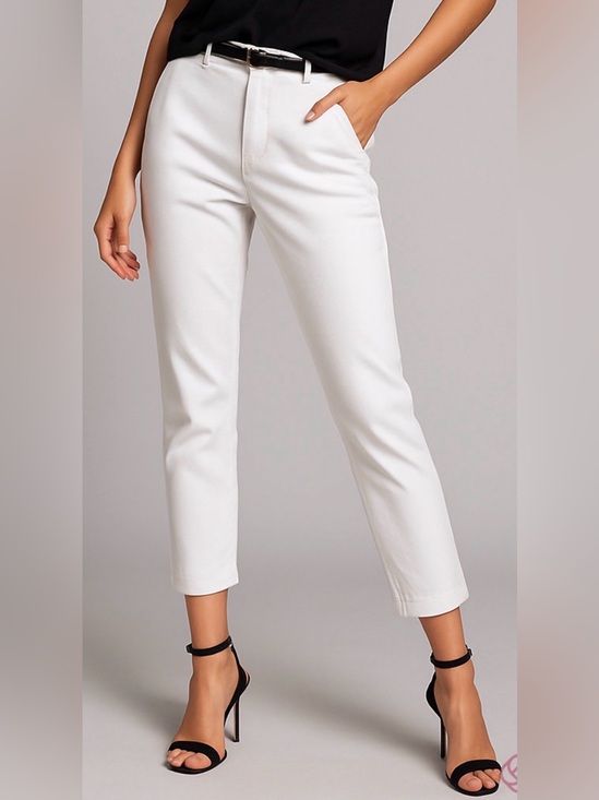 Jones New York Pants - Jones New York High-Rise, Stretch, Straight Leg Capri Pant, White, Size 8